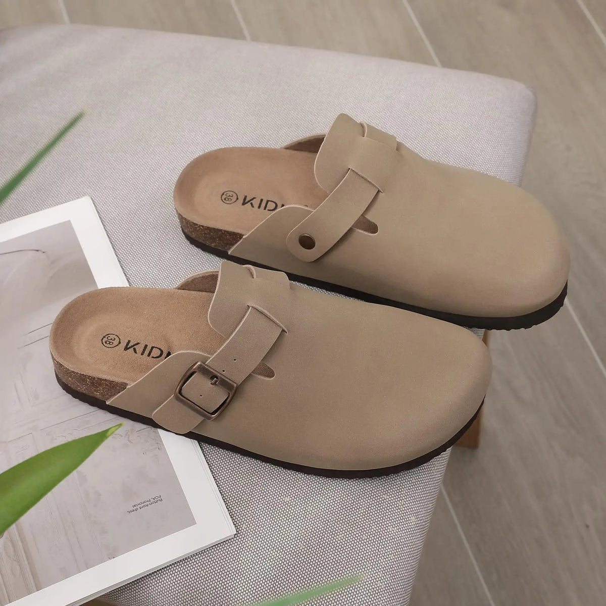 Veroq Suede Mule Sandals — Cork-Cushioned Arch Support You Can Feel
