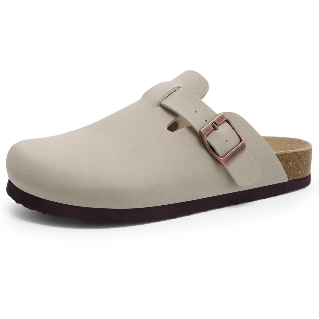 Veroq Suede Mule Sandals — Cork-Cushioned Arch Support You Can Feel
