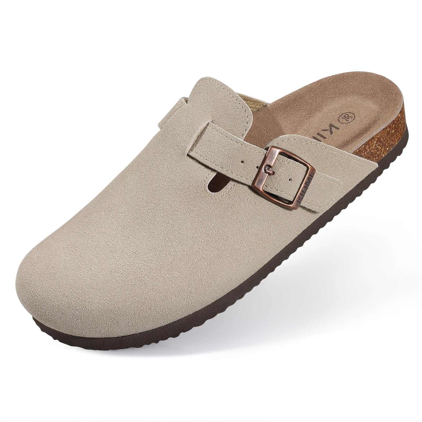 Veroq Suede Mule Sandals — Cork-Cushioned Arch Support You Can Feel