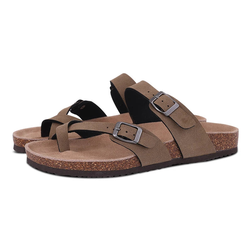 Veroq Suede Mule Sandals — Cork-Cushioned Arch Support You Can Feel