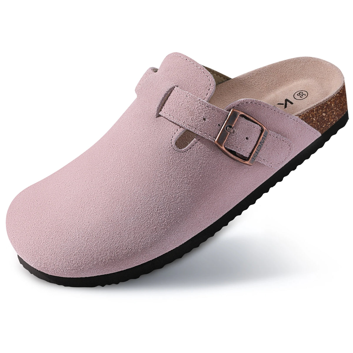 Veroq Suede Mule Sandals — Cork-Cushioned Arch Support You Can Feel