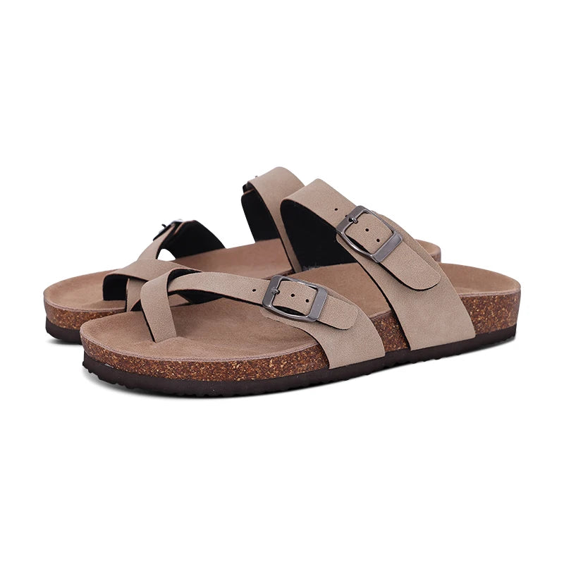 Veroq Suede Mule Sandals — Cork-Cushioned Arch Support You Can Feel
