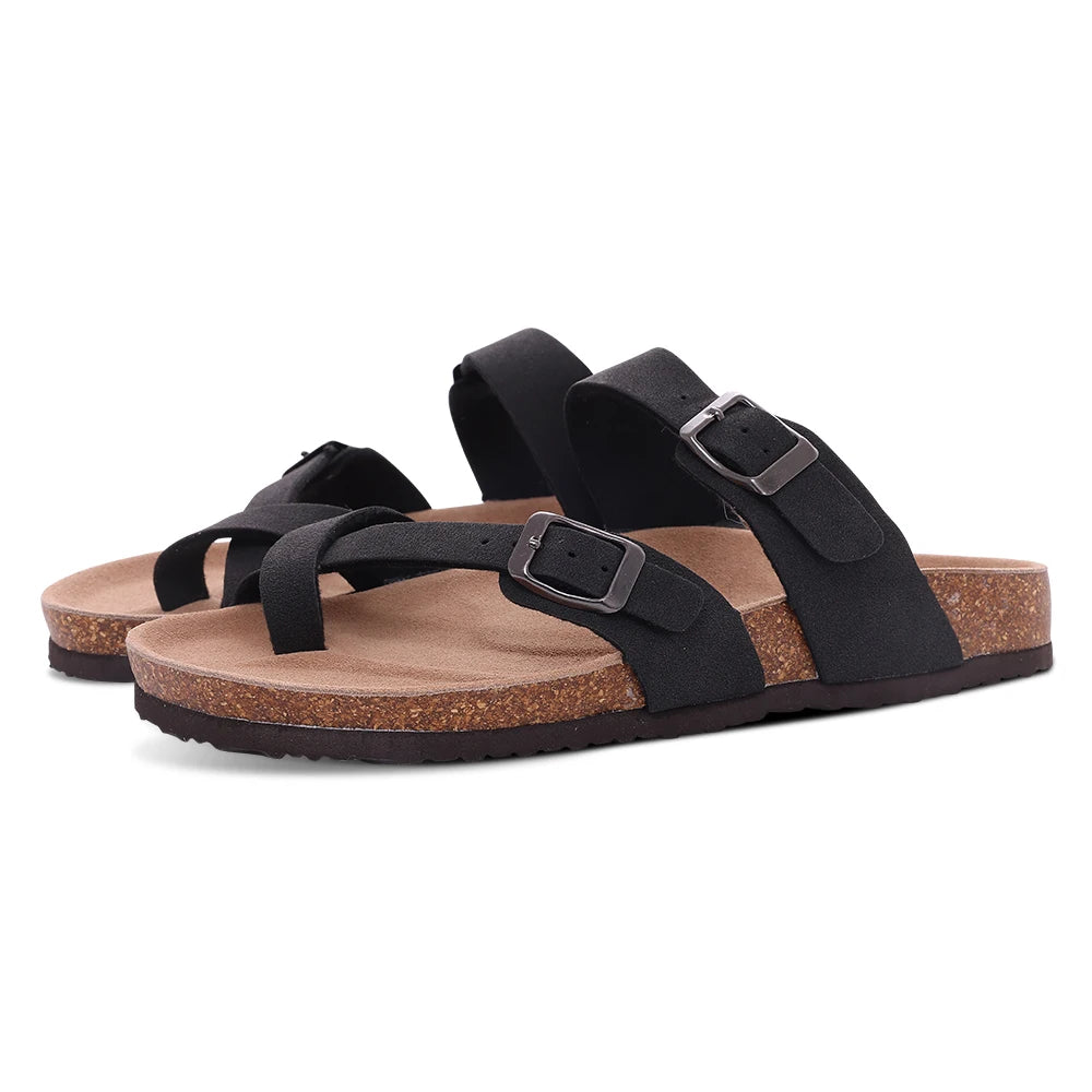 Veroq Suede Mule Sandals — Cork-Cushioned Arch Support You Can Feel